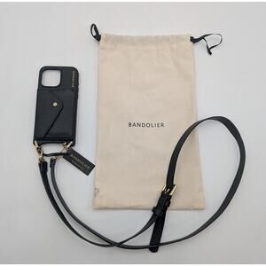 NWT Bandolier IPhone 16 Pro Max Hailey Crossbody Case Wallet Black Leather
